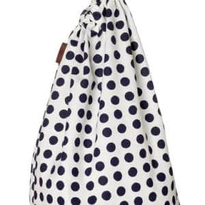 <img src="Laundry Bag.jpg" alt="Purple aubergine polka dot laundry bag  in cotton"> 