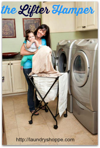 <img src="clothes hamper.jpg" alt="lifter hamper with wheels for laundry"> 