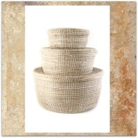 Round,Woven Nesting Hat Boxes