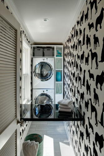 <img src="laundry room.jpg" alt="black and white laundry room decor"> 