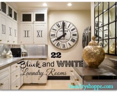22 Stylish Black and White Laundry Room Inspirations