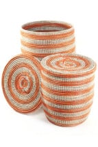 Tangerine Stripe Hamper Set