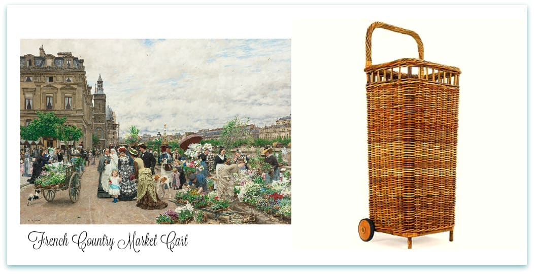  <img src="Rolling Cart.jpg" alt="French Country Market Rolling Wicker Basket Cart "> 