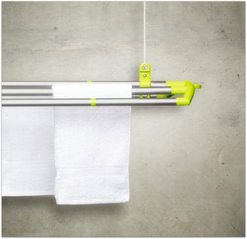  <img src="Lofti Drying Rack.jpg" al000t="Ceiling mounted Laundry Drying Rack in Lime Green"> 