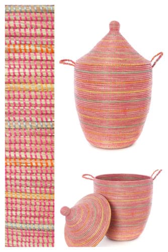 <img src="African Basket.jpg" alt="African laundry hamper with lid in pastel from Senegal"/> 